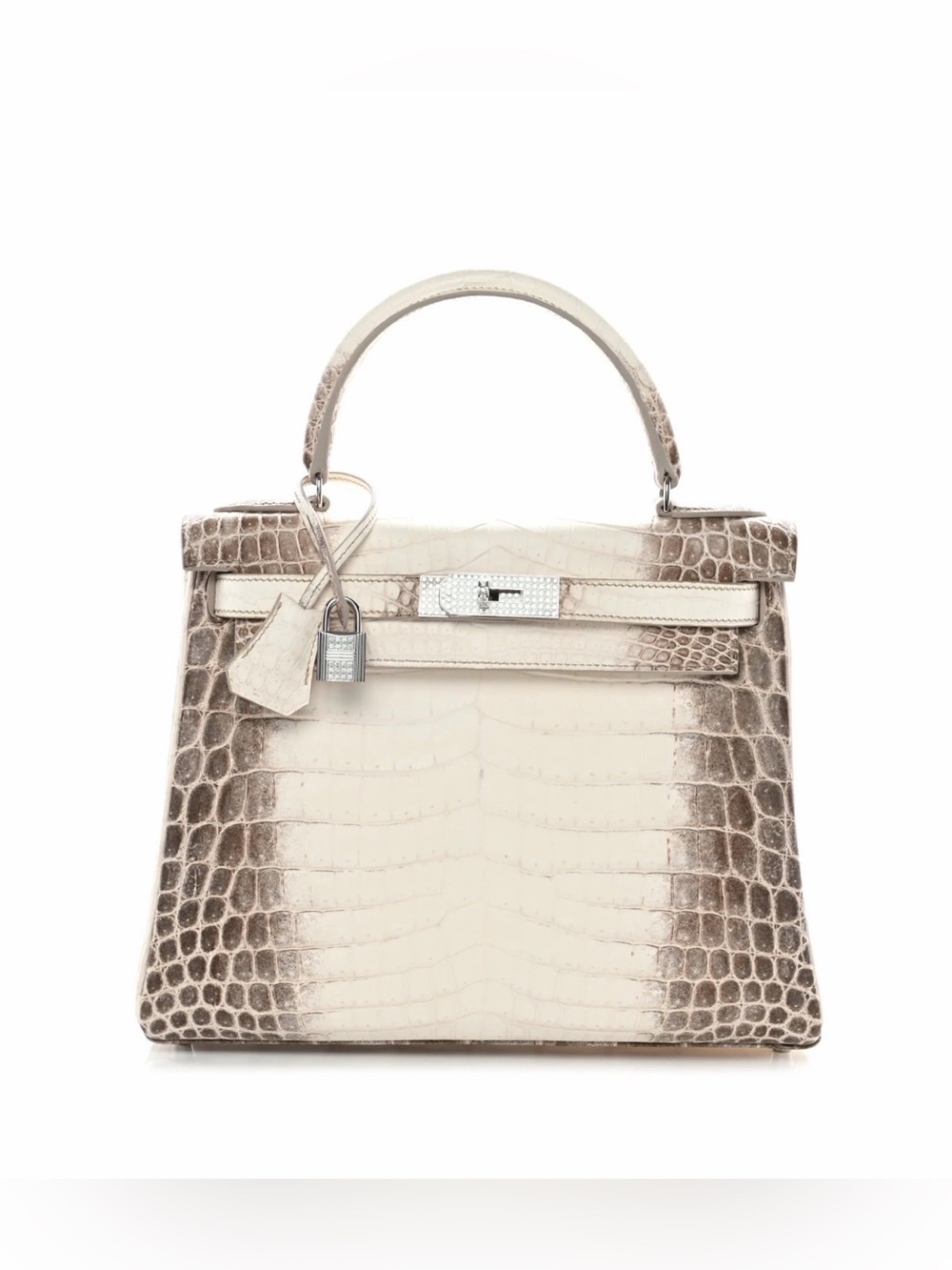 Fashion Ombré Kelly 25 Crocodile Leather Embossed Top-Handle Satchel